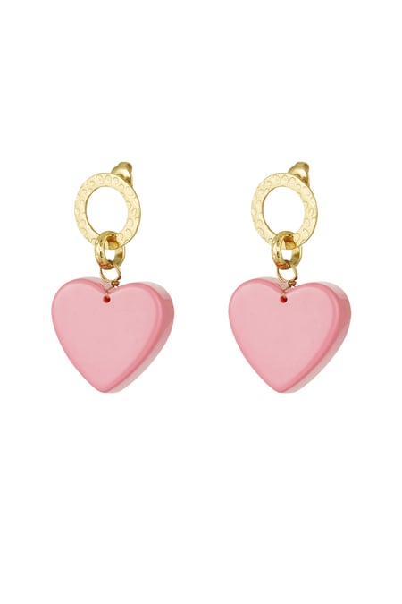 Earrings love again - pink Gold color