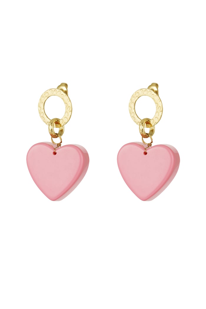 Earrings love again - pink Gold color 