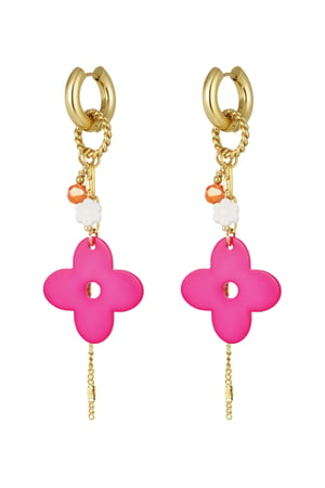 Earrings flower power - fuchsia h5 