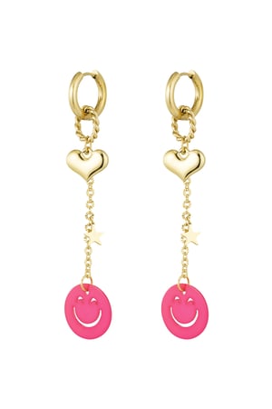 Earrings love to smile - fuchsia h5 