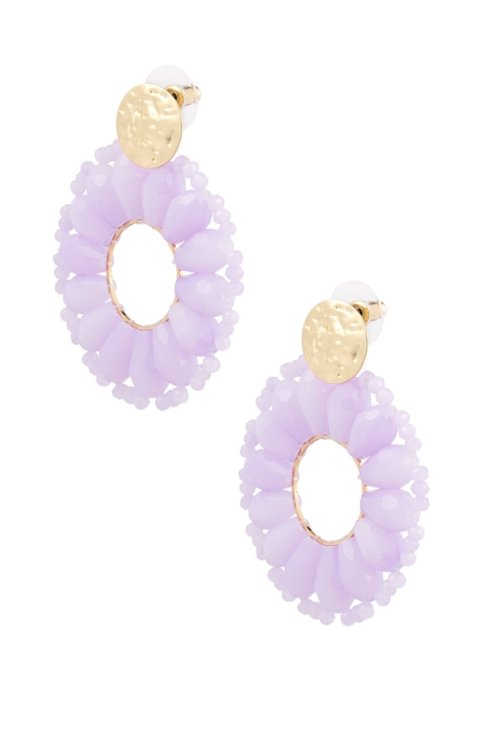 Statement daisy shape earrings - lilac  