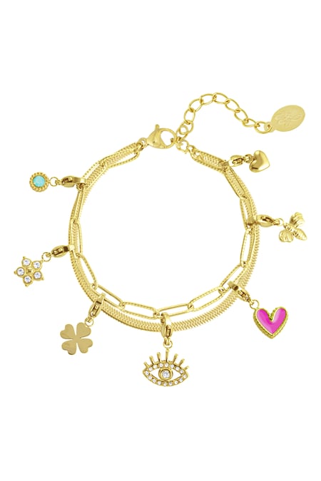 Charm bracelet eyes on you - Gold color