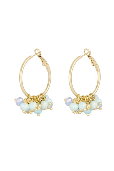 cheerful earring with colored crystals - white  h5 