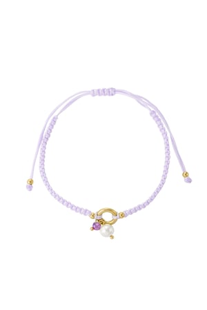 Braided bracelet with pearl - lilac h5 