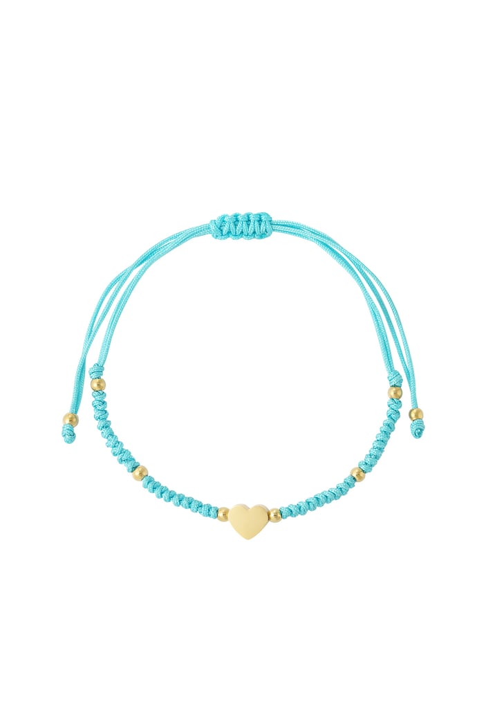 Braided bracelet with heart - light blue 