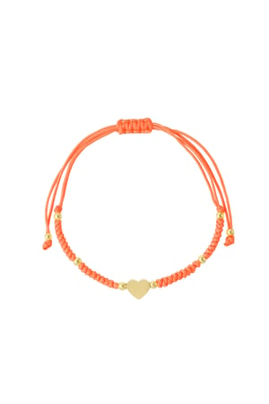 Braided bracelet with heart - orange/Gold color  h5 