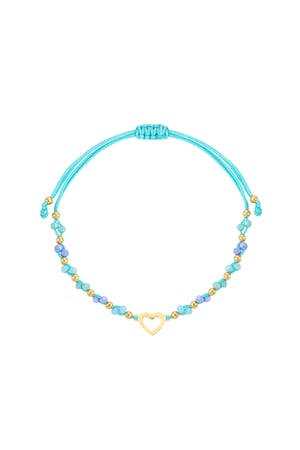 Summer bracelet colorful heart - blue Gold color h5 