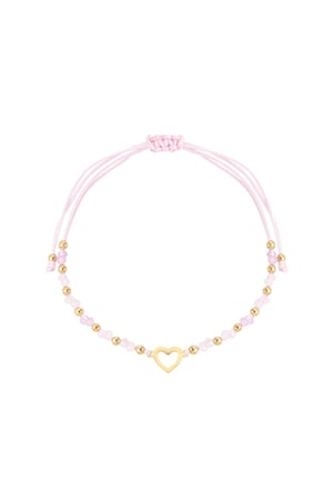 Summer bracelet colorful heart - pink Gold color h5 