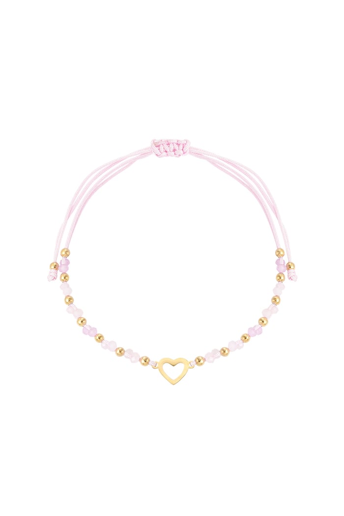 Summer bracelet colorful heart - pink Gold color 