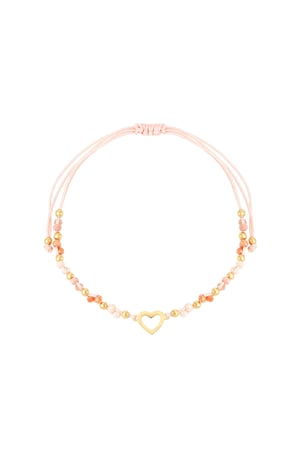 Summer bracelet colorful heart - orange Gold color h5 