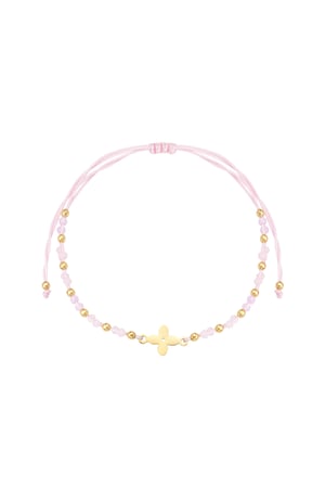 summer bracelet with beads - pink / Gold color h5 