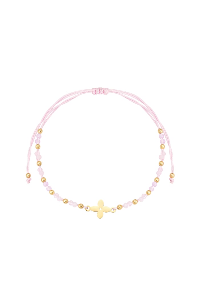 summer bracelet with beads - pink / Gold color 