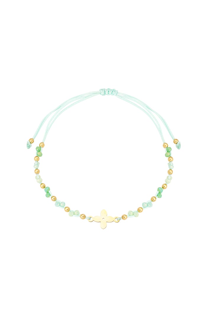 summer bracelet with beads - green / Gold color 