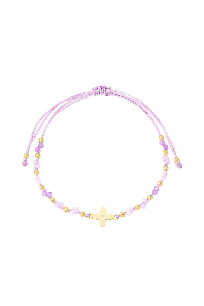 summer bracelet with beads - lilac  