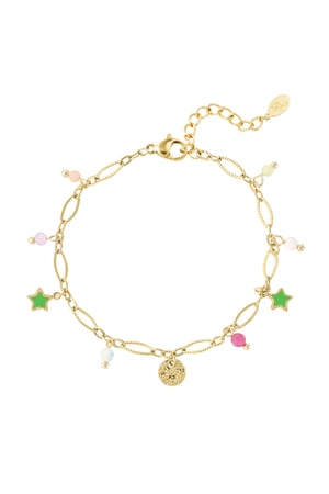 Summer rockstar charm bracelet - Gold color h5 