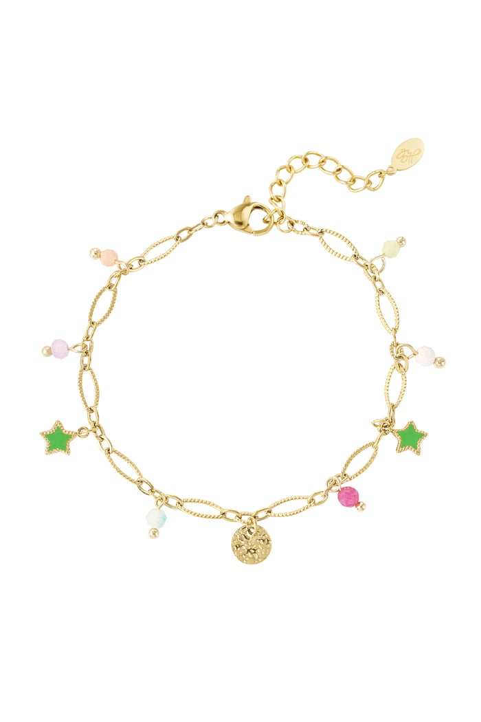 Sommerliches Rockstar-Charm-Armband – Goldfarbe - Goldfarbefarbe 