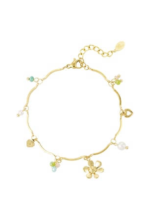 Bracelet summer flower - Gold color h5 