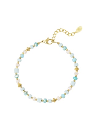 Colorful festival bracelet - blue/Gold color  h5 