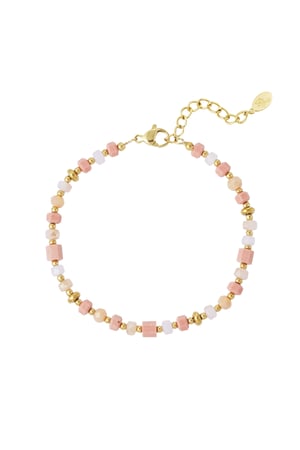 Colorful festival bracelet - pink/Gold color  h5 