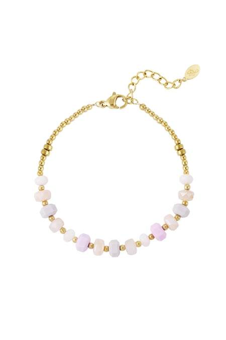 Bracelet colorful wrap - pink/Gold color  2