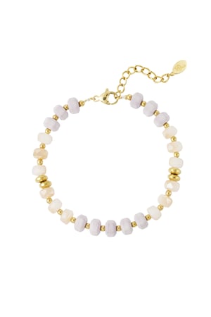 Armband bunt gewickelt - beige Goldfarbe h5 