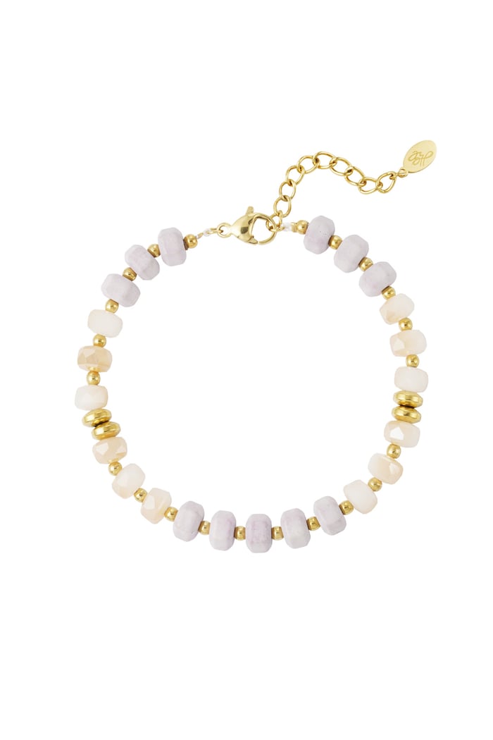 Armband bunt gewickelt - beige Goldfarbe 