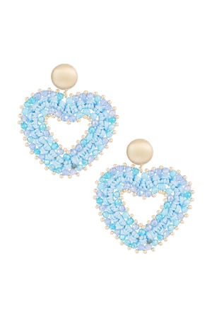 Earrings love all the way - blue Gold color h5 