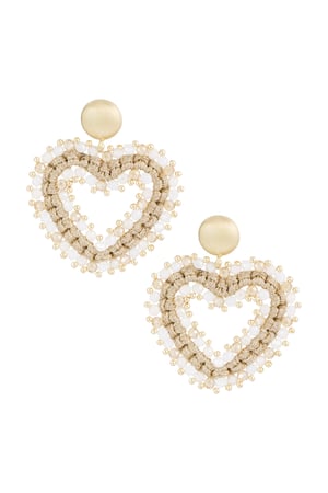 Earrings love all the way - beige Gold color h5 