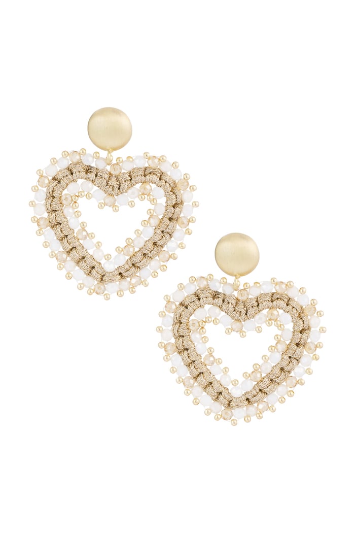 Earrings love all the way - beige Gold color 