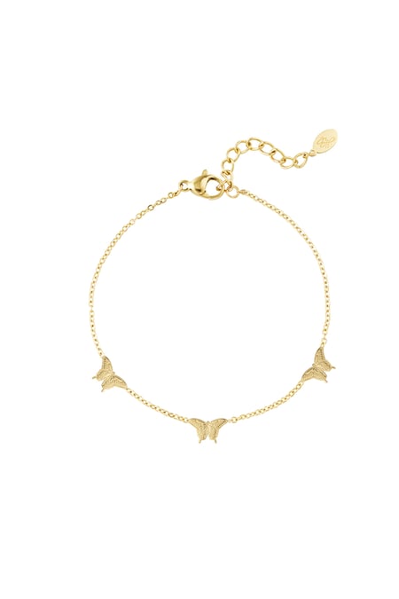 Bracelet 3 butterflies - Gold color 2