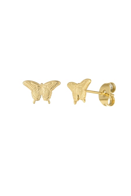 Butterfly stud earrings - Gold color