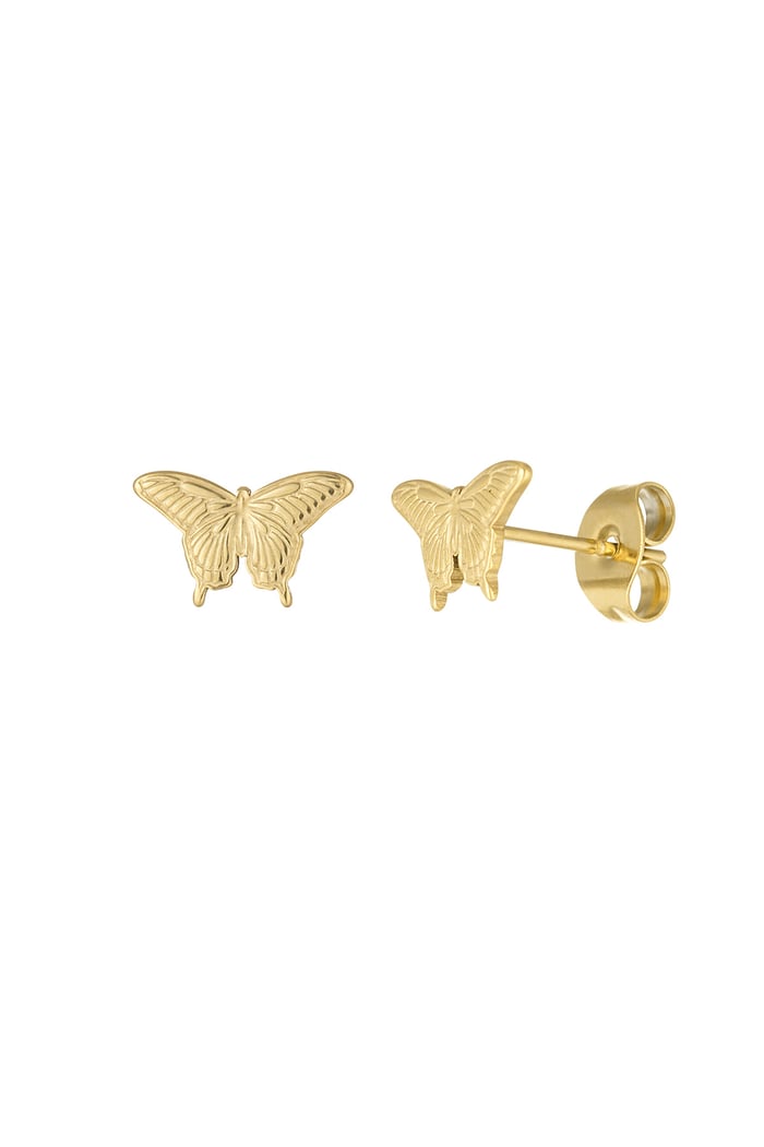 Butterfly stud earrings - Gold color 