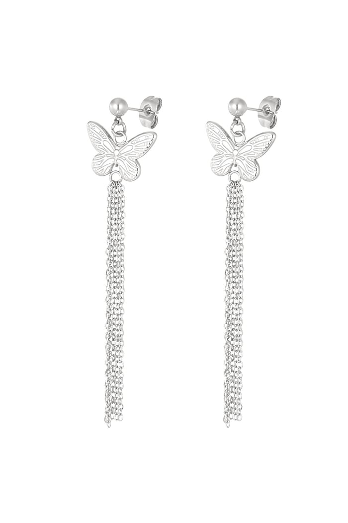 Butterfly earrings with chains  