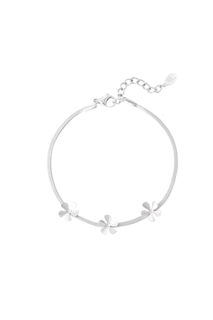 Bracelet 3 basic flowers - Silver Color color h5 