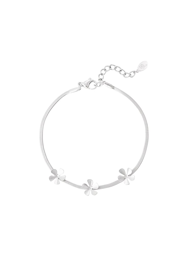 Bracelet 3 basic flowers - Silver Color color 