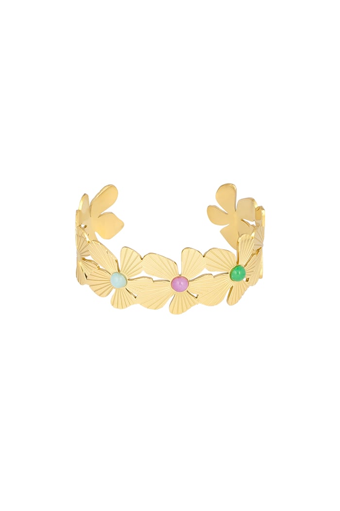 Bohemian island floral bracelet - Gold color 