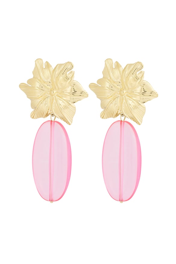 Earrings flawless flower - pink Gold color 2