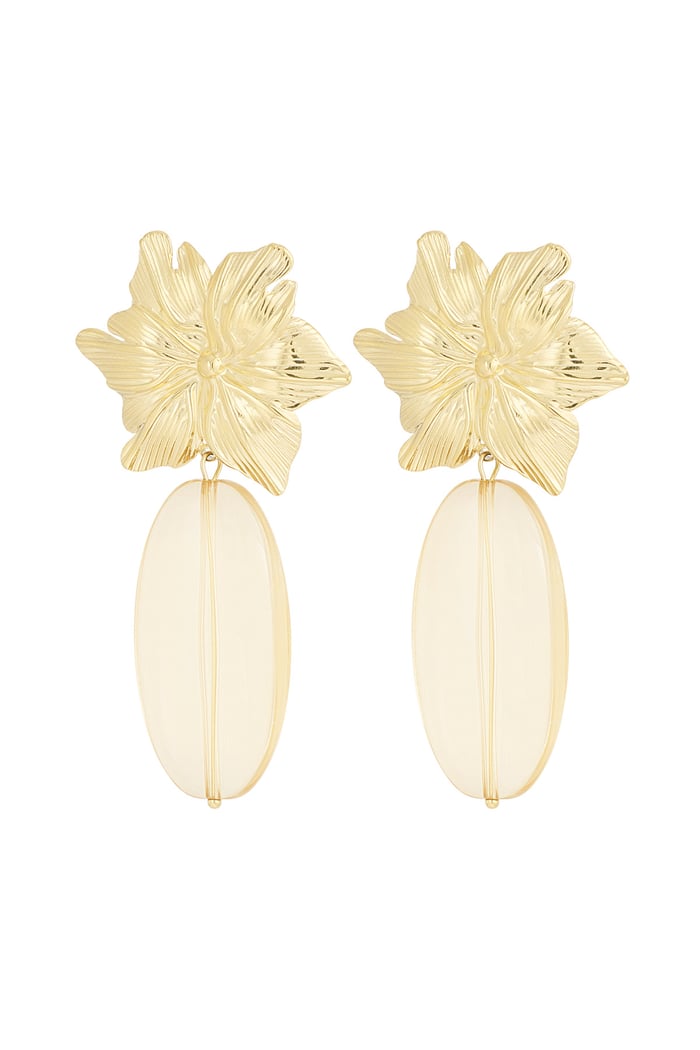 Earrings flawless flower - beige Gold color 