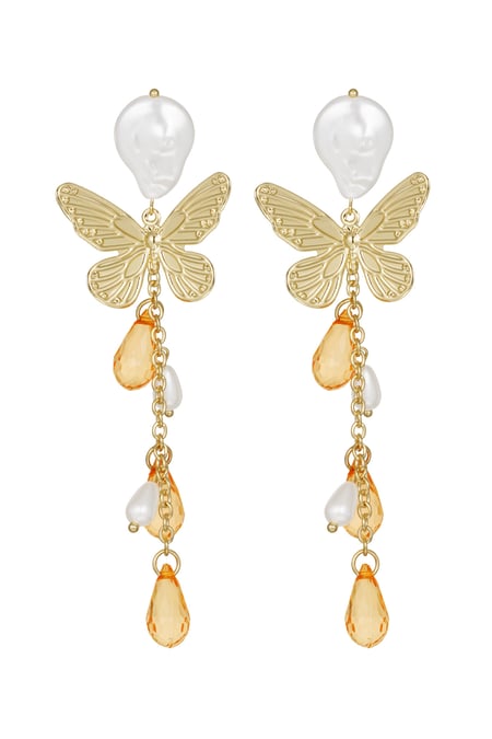 Butterfly earrings - orange 2