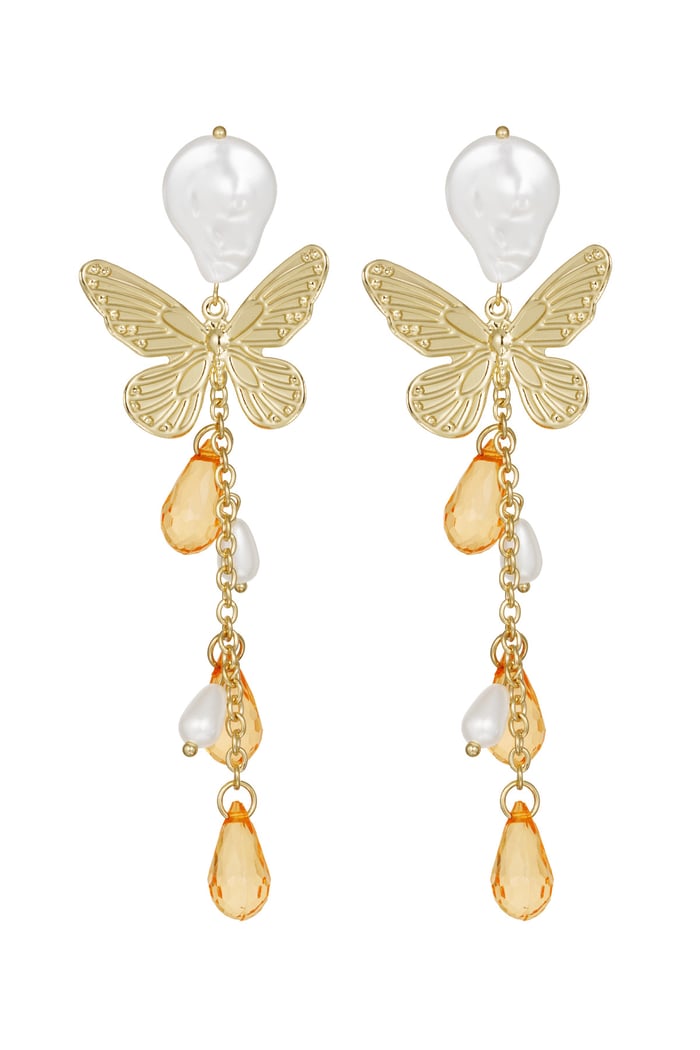 Butterfly earrings - orange 