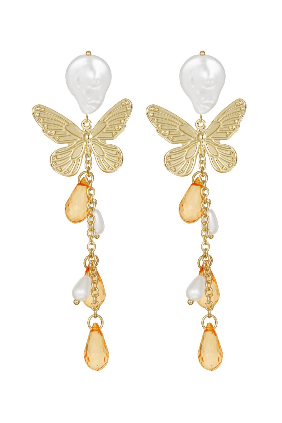 Butterfly earrings - light blue