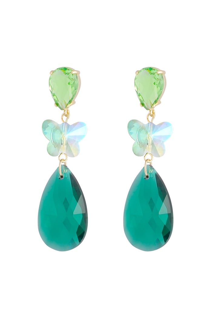 Butterfly instead earrings - dark green 