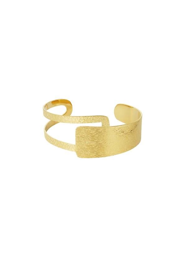 Großes strukturiertes Vintage-Armband – Goldfarbe - Goldfarbefarbe