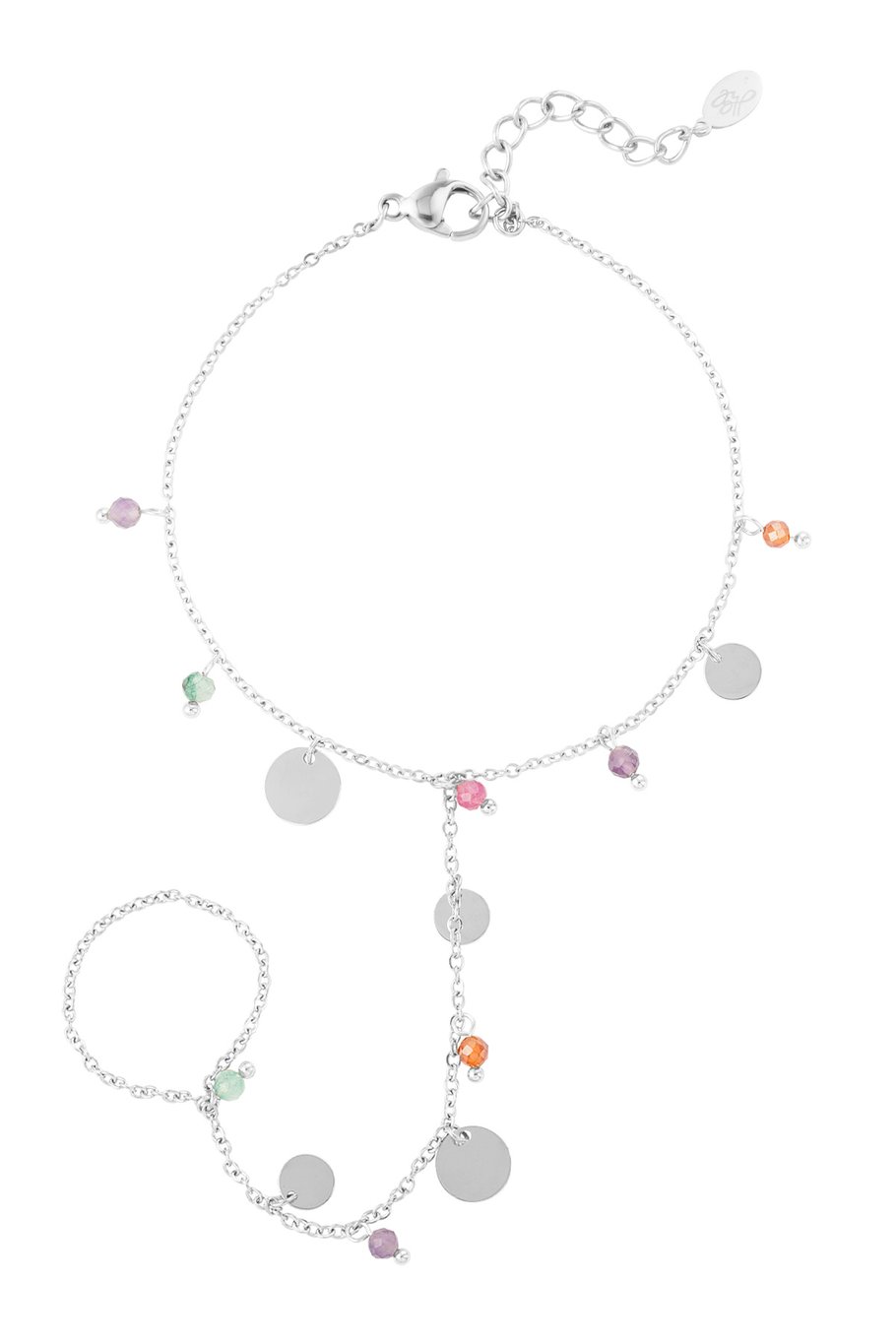 Farbenfrohes Festival-Armband - Goldfarbe