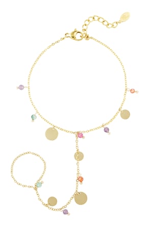 Colorful festival bracelet - Gold color h5 