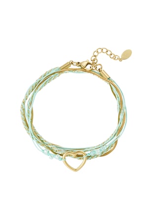 Bracelet summer flow lover - green Gold color h5 