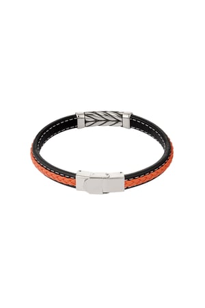 Herrenarmband Silber geflochten - Orange h5 Bild5