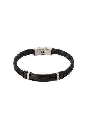 Men's bracelet braided - black/Silver color h5 