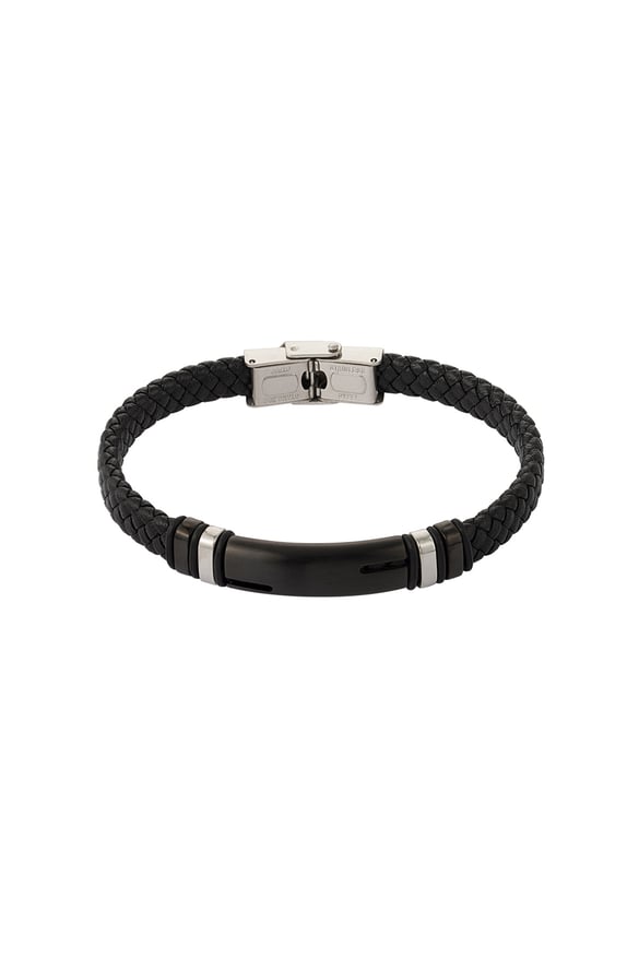 Herrenarmband geflochten - Schwarz/Silber