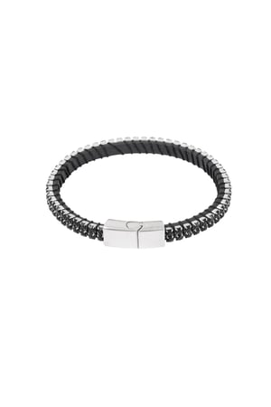 Cool casual men's bracelet - black/Silver color h5 Picture3